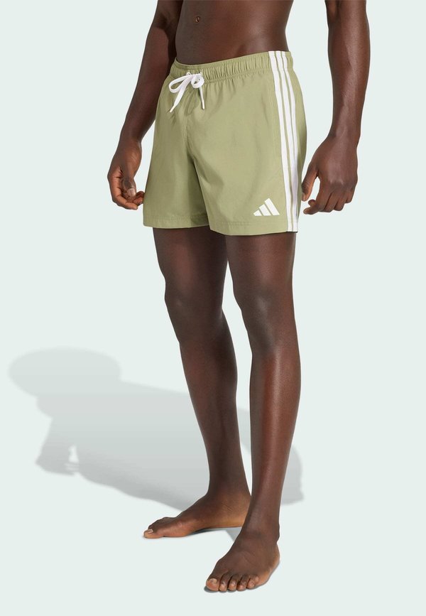 adidas Sportswear ADIDAS SPORTSWEAR 3 STRIPES SWIM SHORTS 5 INCH - Swimming shorts - tent green   white