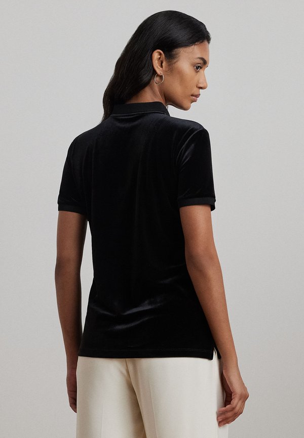 Lauren Ralph Lauren BEADED CREST STRETCH VELVET POLO SHIRT