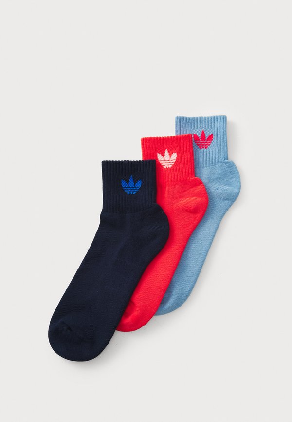 adidas Originals 1/4 3PACK - Socks - ash blue/night indigo/lucid red