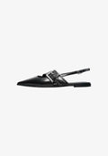 Bershka BUCKLE SLINGBACK - BALLERINA SHOES - Slingback ballerina shoes - black