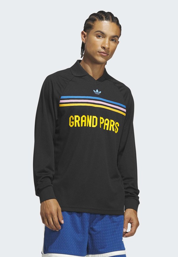 adidas Originals PARIS BASKETBALL  CHEST STRIPE LONG SLEEVE TEE - Polo shirt - black