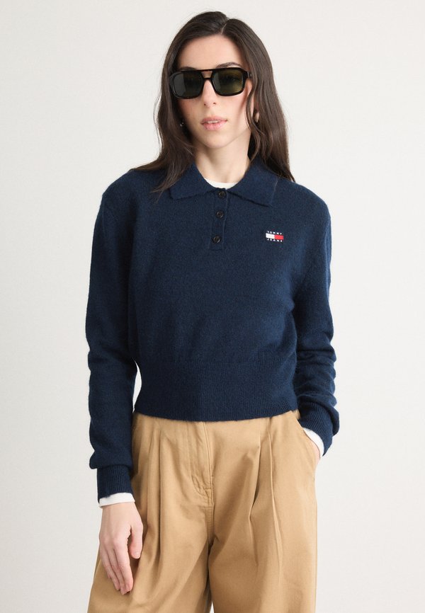 Tommy Jeans TOMMY BADGE POLO JUMPER WITH ALPACA