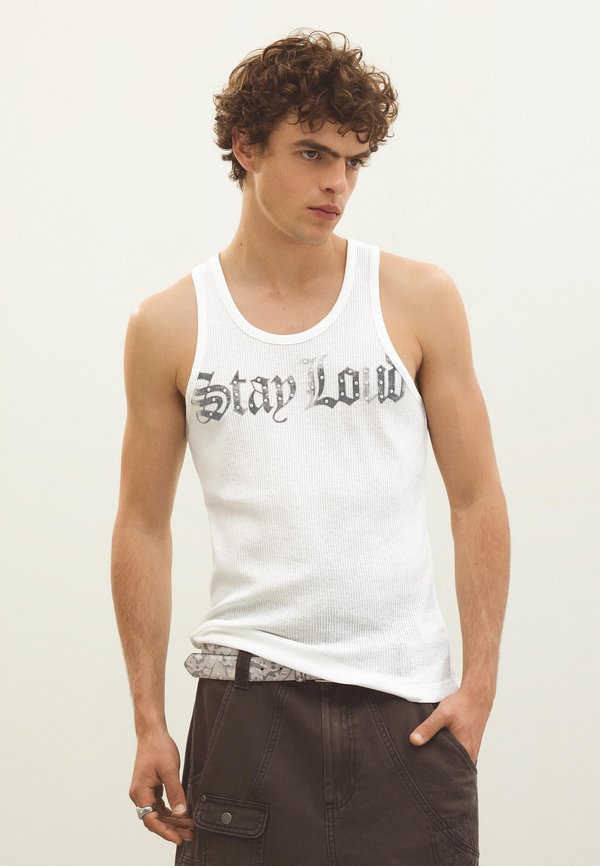 Bershka PRINT TANK - TOP - Top - white