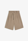 Bershka WIDE-LEG WITH BELT - BERMUDA SHORTS - Shorts - sand