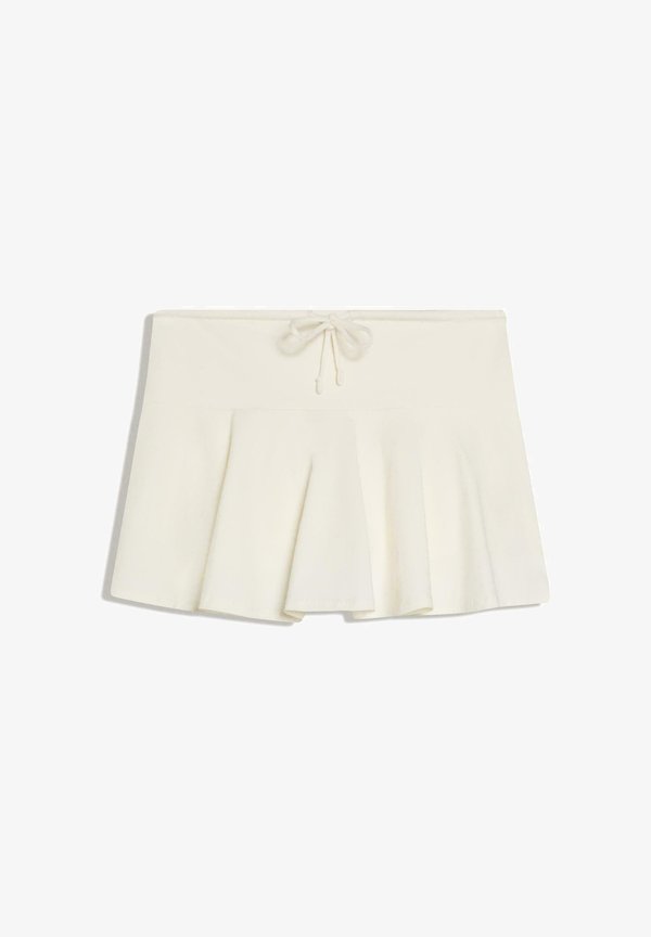 Bershka MINI WITH BOW AT THE WAIST - SKORT - A-line skirt - white