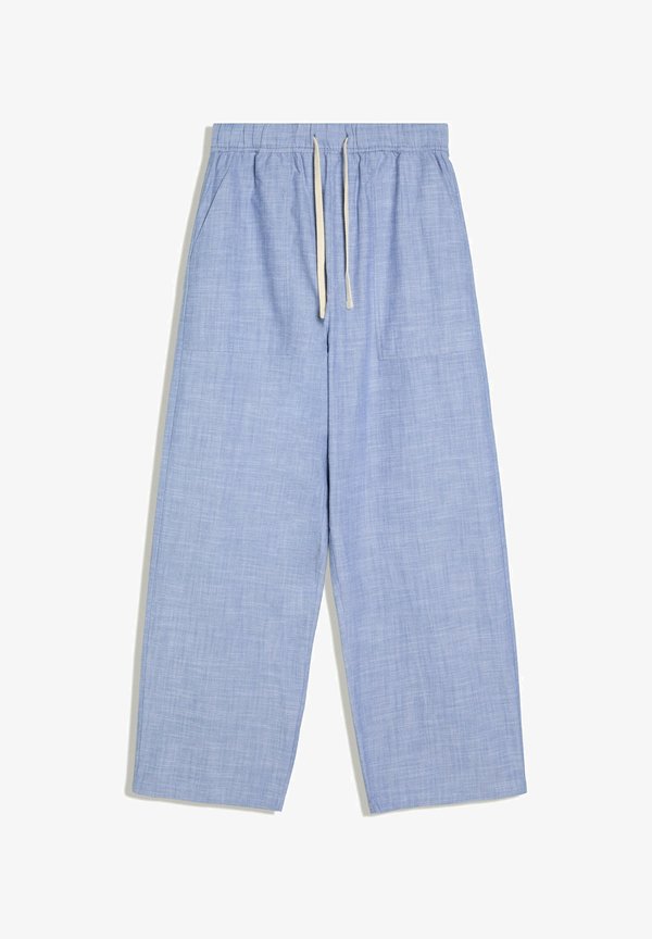 Bershka EMBROIDERED BAGGY TROUSERS - Trousers - dark blue