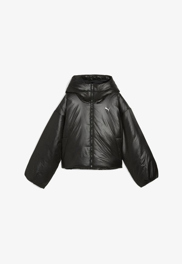 Puma WARDROBE ESS SHINY HOODED - Winter jacket - puma black