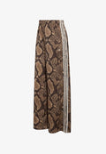 adidas Originals SATIN SNAKE PRINT WIDE LEG TRACK - Tracksuit bottoms - linen/magic beige