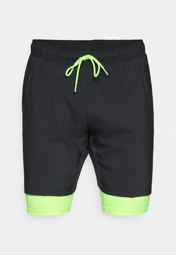 adidas Performance CLUB CLIMACOOL 2IN1 SHORTS - 2-in-1 shorts - black/lucid lemon