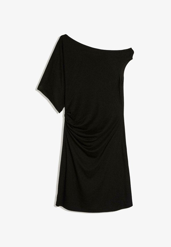 Bershka ASYMMETRIC MINI - Jersey dress - black