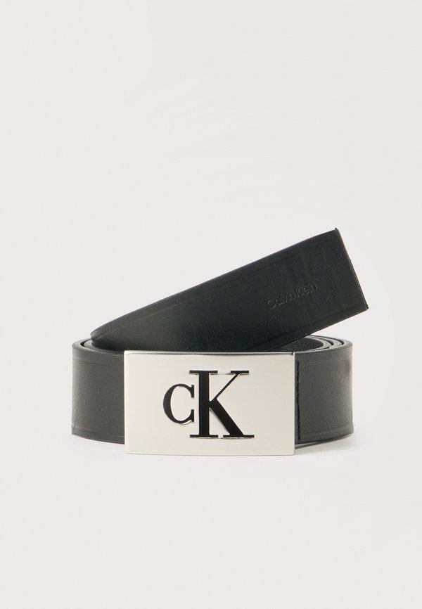 Calvin Klein MONO PLAQUE - Belt - black/pewter