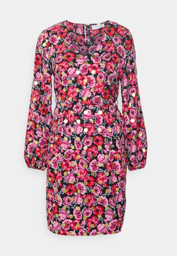 VILA VIDONATELLA FOIL V NECK DRESS