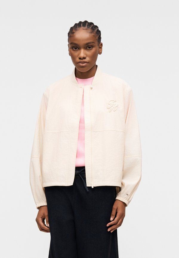 Tommy Hilfiger LOGO EMBROIDERY BALLOON SLEEVE BOMBER JACKET