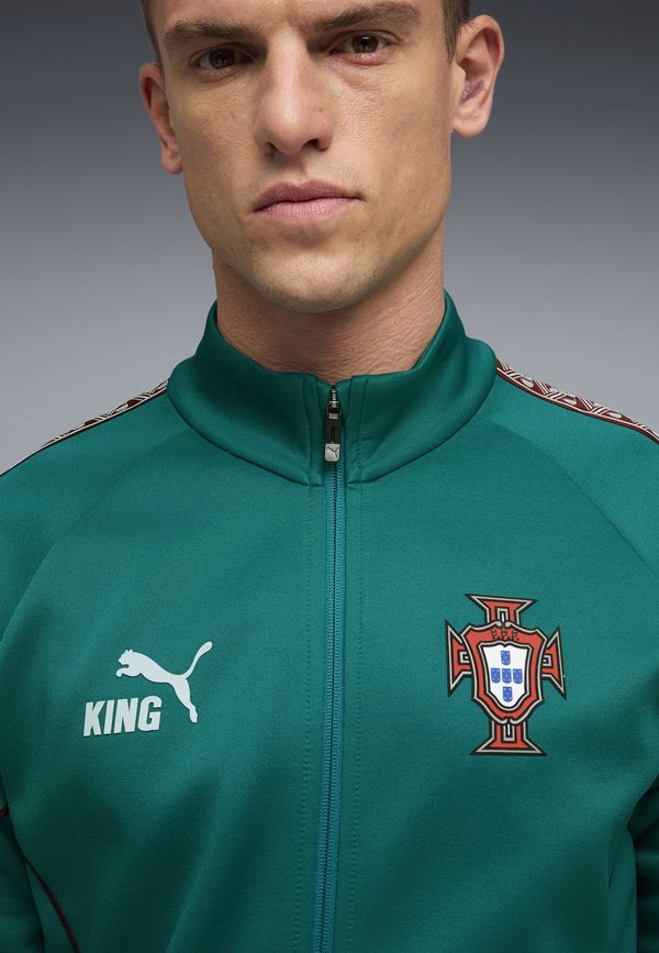Puma PORTUGAL FPF KING ANTHEM JACKET - National team wear - green lagoon-ruby shimmer