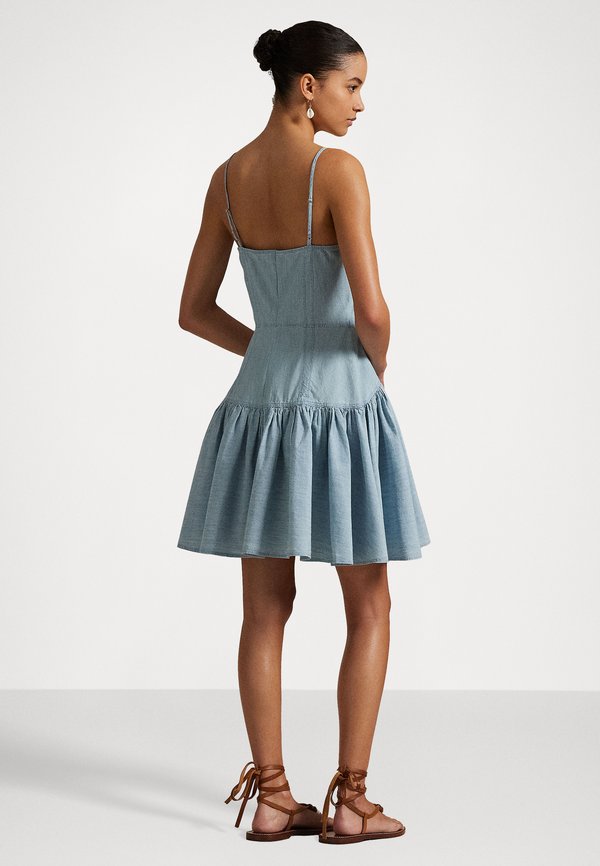 Polo Ralph Lauren PANELED COTTON CHAMBRAY DRESS