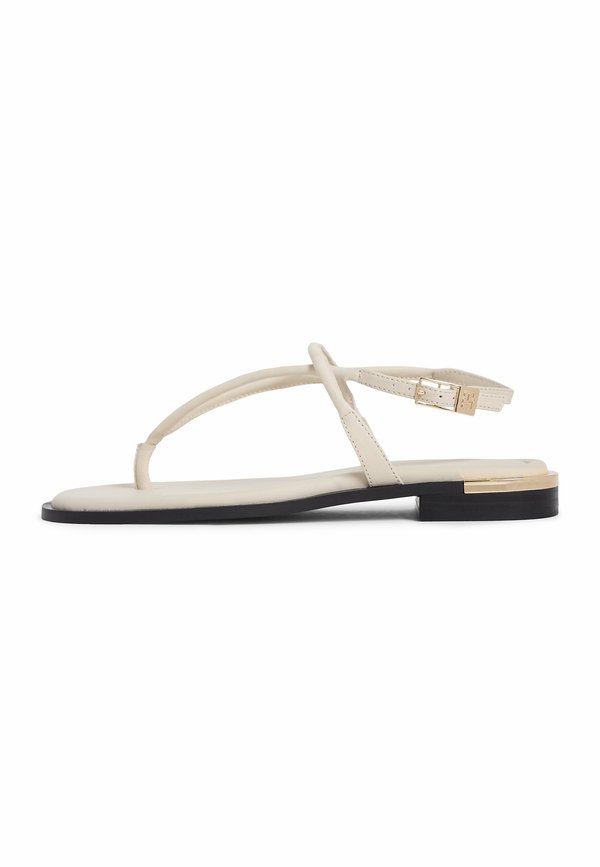 Tommy Hilfiger LEATHER TH MONOGRAM GOLD-TONE HEEL SANDALS