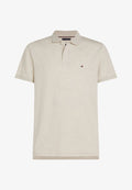 Tommy Hilfiger REGULAR FIT FLAG EMBROIDERY POLO SHIRT - Polo shirt - heathered oatmilk