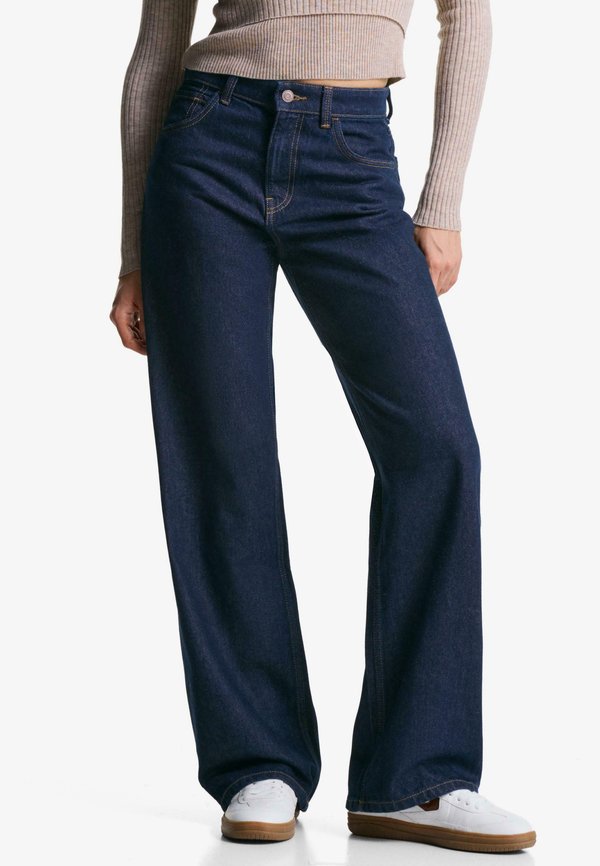Bershka Straight leg jeans - dark blue
