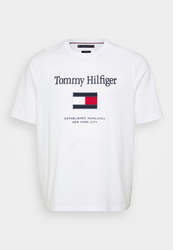 Tommy Hilfiger EMBRO FLAG TEE - Print T-shirt - white
