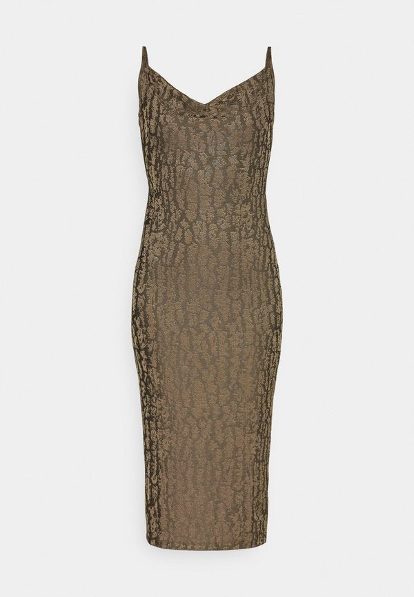 NA-KD BACK TIE MIDI DRESS