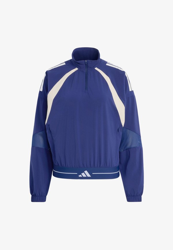 adidas Performance HYPERGLAM 3-STRIPES COLOR BLOCK WOVEN 1/4 ZIP - Training jacket - dark blue