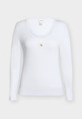 Calvin Klein Jeans LS WOVEN LABEL 2X2 RIB SCOOP NEC - Long sleeved top - lacey lilac