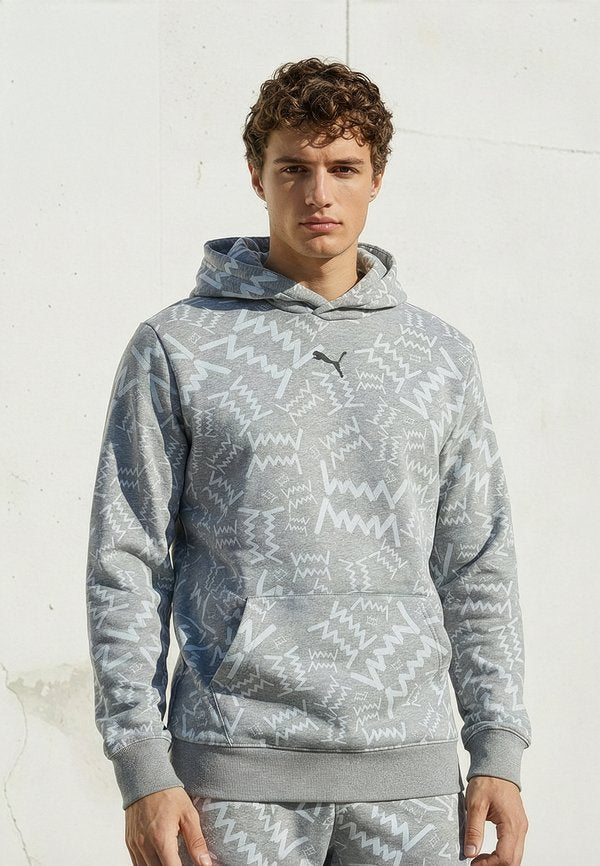 Puma TEAMJAWS POST GAME HOODIE - Hoodie - medium gray heather