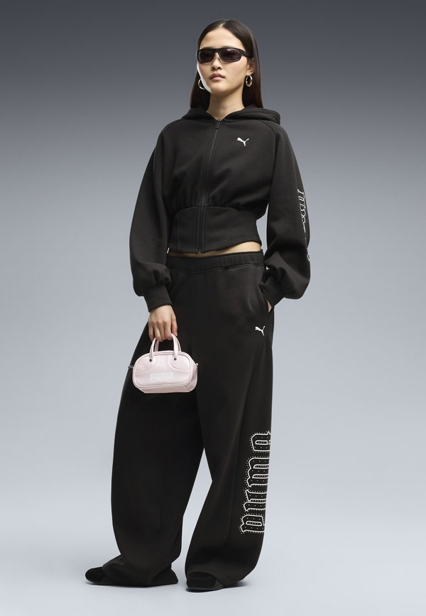 Puma STREET GLAM SLOUCHY BEDAZZLED PANTS FL - Tracksuit bottoms - puma black
