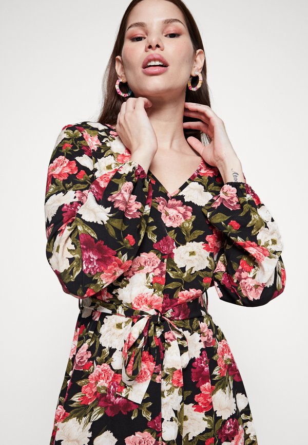 VILA VIFLORA V NECK BELT DRESS