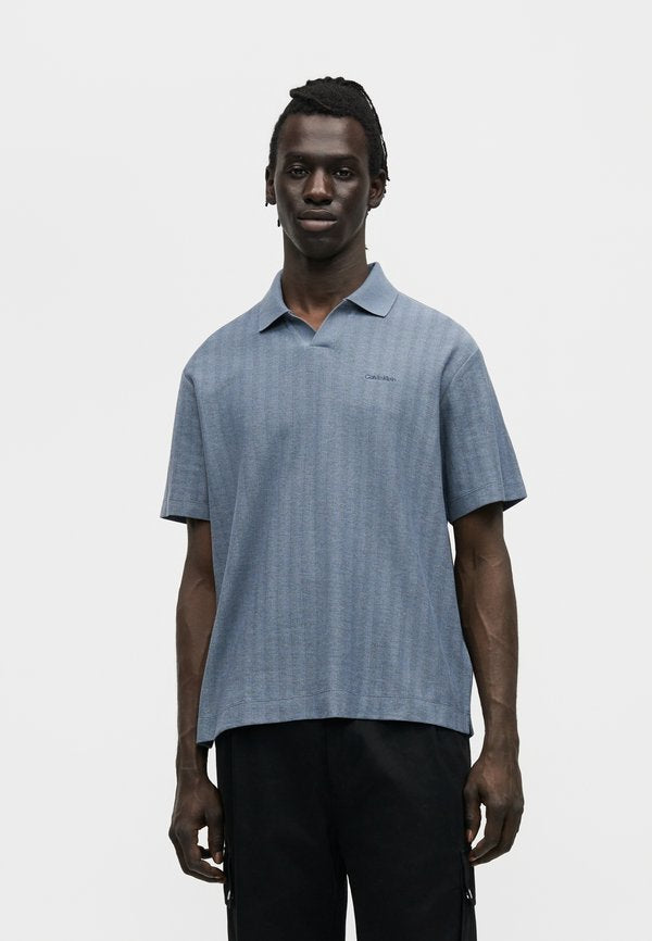 Calvin Klein EASY VERTICAL TEXTURED - Polo shirt - blue