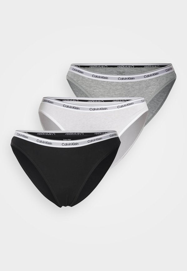 Calvin Klein Underwear MODERN LOGO 3 PACK  - Briefs - black/white/grey heather