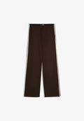 Bershka PLUSH WITH CONTRAST SIDE STRIPE - TROUSERS - Tracksuit bottoms - dark brown