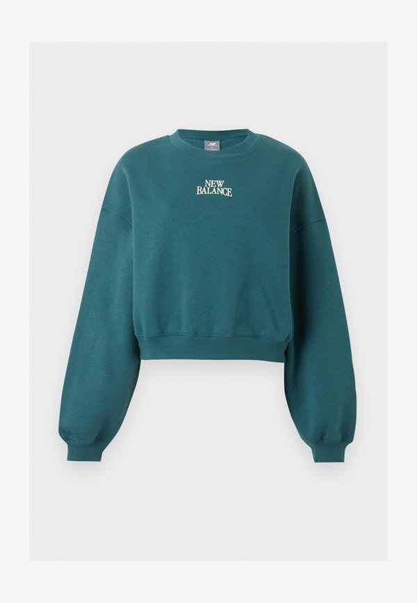 New Balance LINEAR HERITAGE CREW - Sweatshirt - medusa green