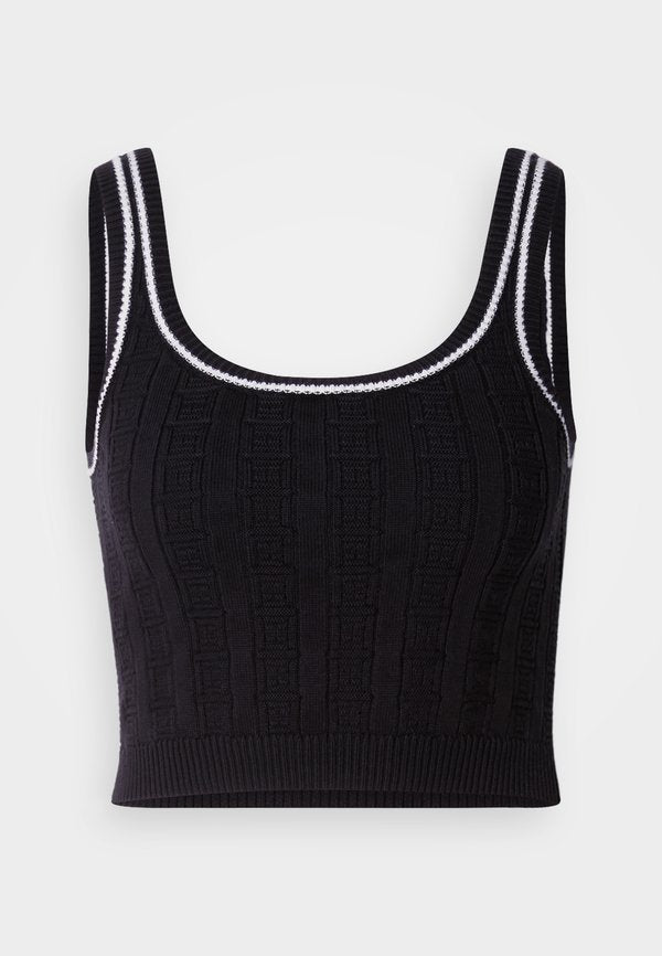 Tommy Jeans FLAG CABLE KNIT CROPPED TANK TOP