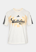 adidas Sportswear HOUSE OF TIRO X COMMON GOAL - Print T-shirt - off white/black/semi ice tangerine