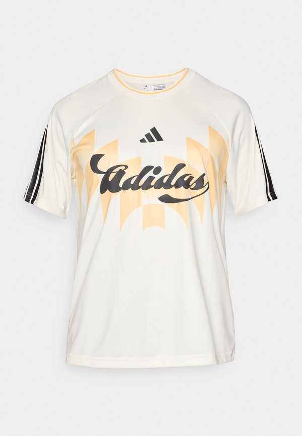 adidas Sportswear HOUSE OF TIRO X COMMON GOAL - Print T-shirt - off white/black/semi ice tangerine