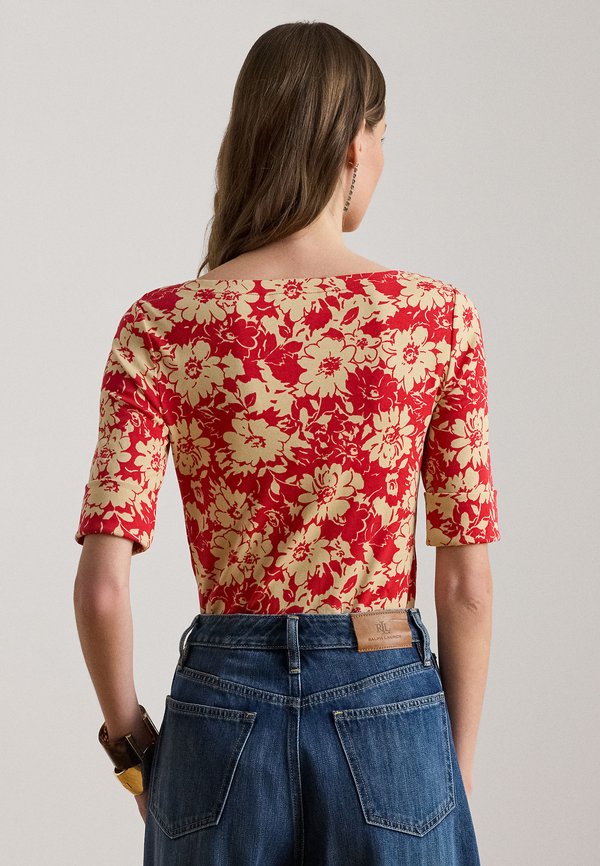 Lauren Ralph Lauren FLORAL STRETCH COTTON BOATNECK TEE