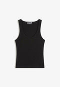 Bershka BASIC RIBBED - VEST TOP - Top - black