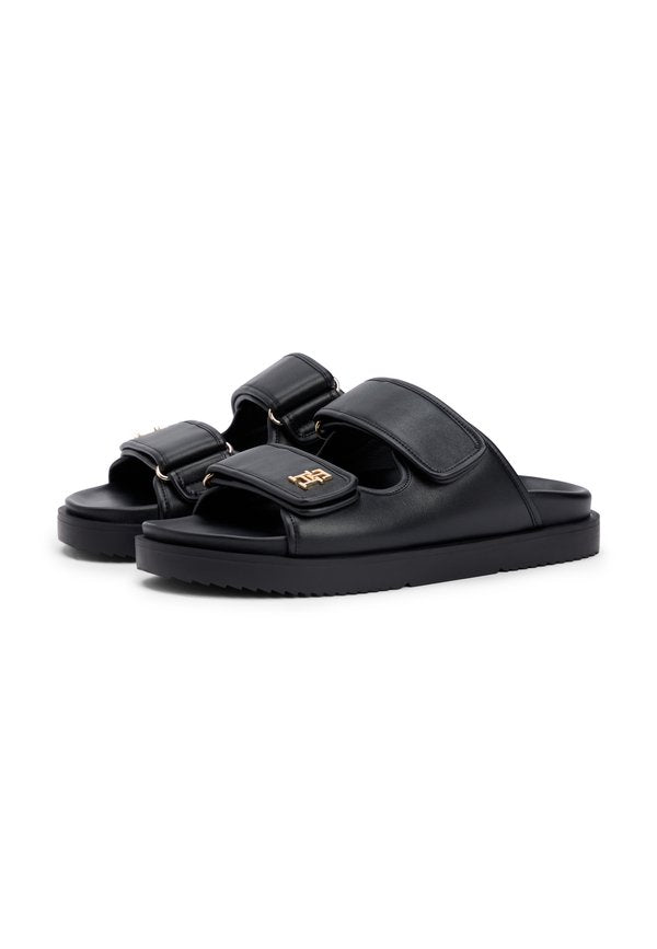 Tommy Hilfiger LEATHER TH MONOGRAM DOUBLE STRAP SANDALS