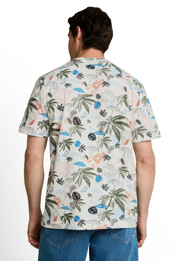TOM TAILOR PIQUÉ T-SHIRT MIT ALLOVER-PRINT