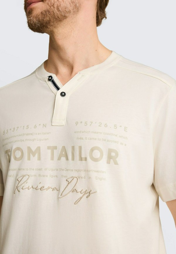 TOM TAILOR TOM TAILOR T-SHIRT HENLEY T-SHIRT IM USED-LOOK