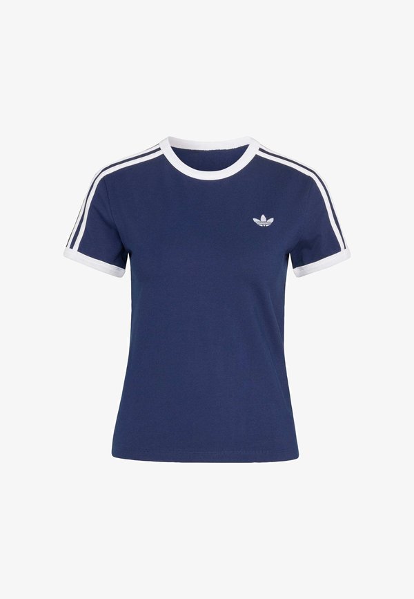 adidas Originals 3-STRIPES SLIM T-SHIRT - Print T-shirt - night indigo   white