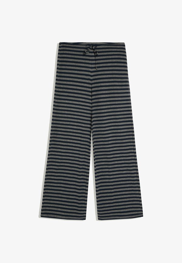 Bershka STRAIGHT-LEG STRIPED PRINTED - TROUSERS - Tracksuit bottoms - dark grey
