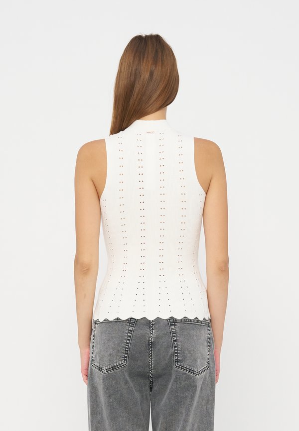 TWINSET TOP A LUPETTO IN MAGLIA MIX PUNTI