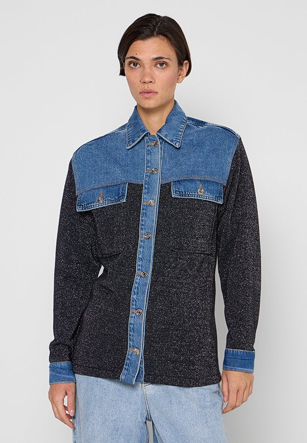 LIU JO ECS GIACCA CAMICIA FELPA DENIM
