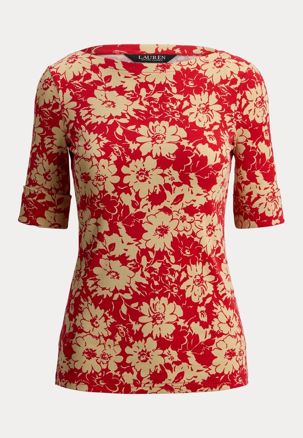 Lauren Ralph Lauren FLORAL STRETCH COTTON BOATNECK TEE