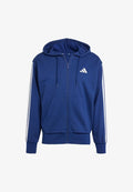 adidas Sportswear ESSENTIALS THREE STRIPES FRENCH TERRY FULLZIP - Zip-up sweatshirt - dark blue white