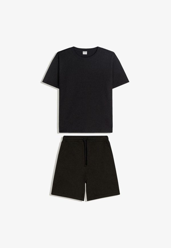 Bershka TSHIRT+BERMUDA SHORT - SET  02257111 - Tracksuit bottoms - dark grey