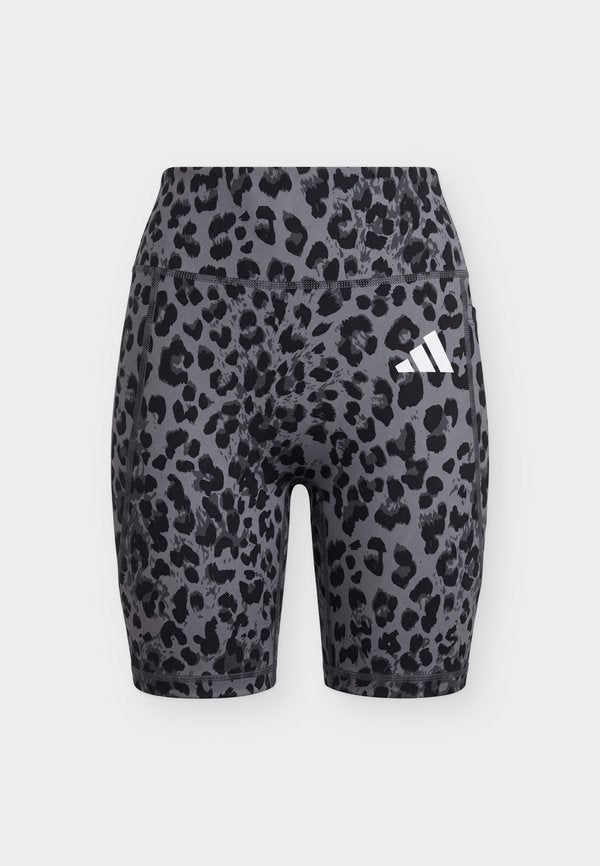 adidas Performance OPTIMÉ ESSENTIALS WORKOUT LEOPARD SHORT - Leggings - grey four/grey six/black