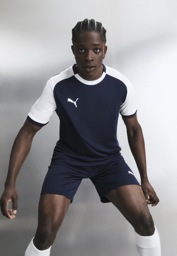 Puma TEAMLIGA MATCHDAY - Sports T-shirt - navy/white